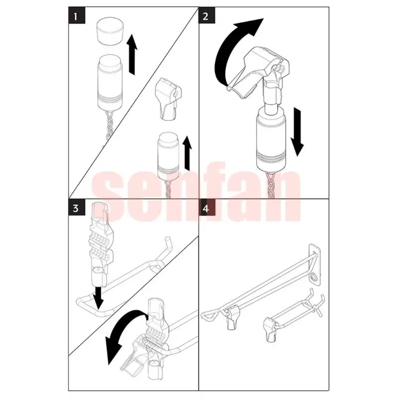 

R9UF, 20 упаковок, безопасные противоугонные зажимы для крючка с отверстиями 6 мм, совместимость, долговечность из АБС-пластика