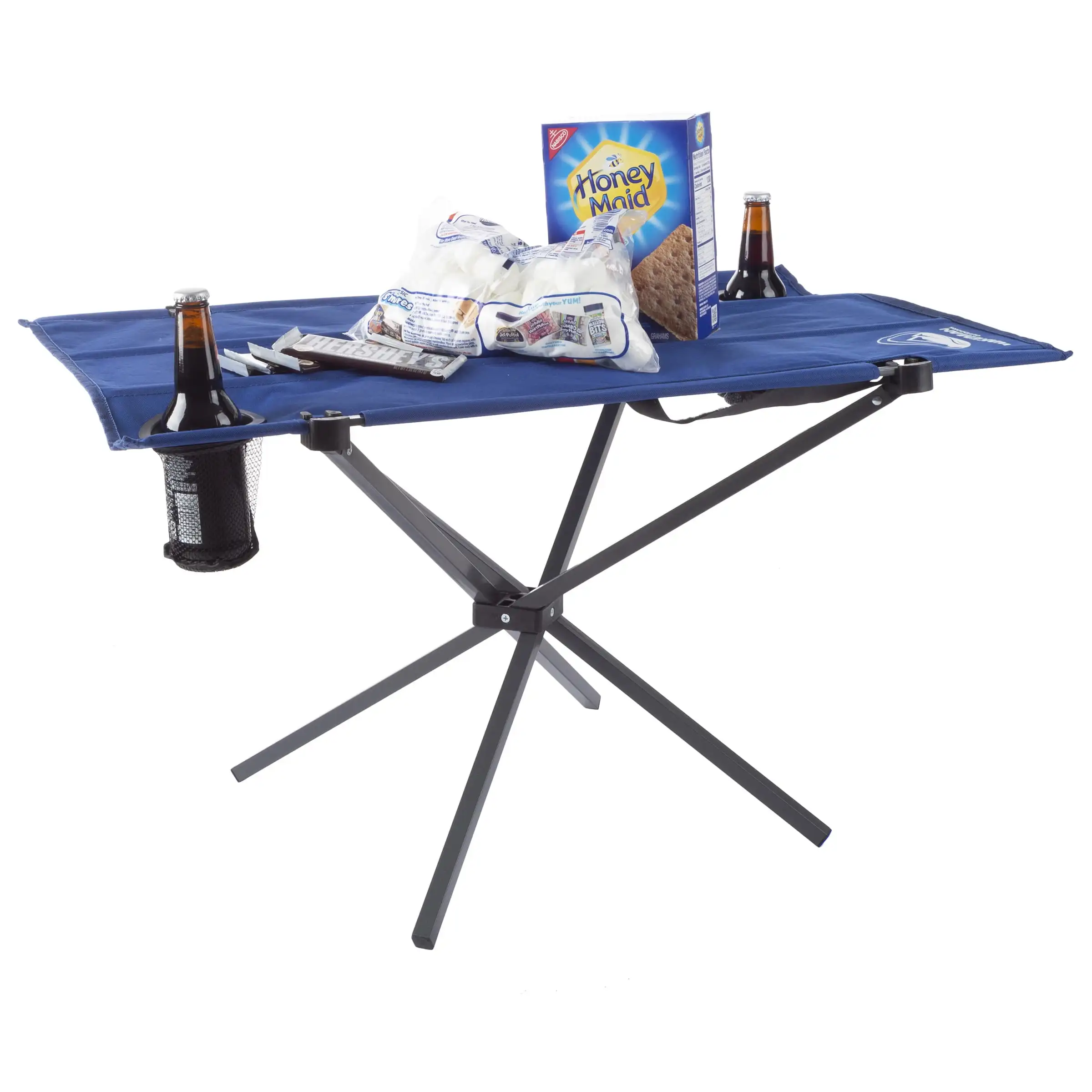 

Camp Table-Outdoor Folding Table with 2 Cupholders and Carrying Bag-For Camping, Hiking, Beach, Picnic, or Sporting Event