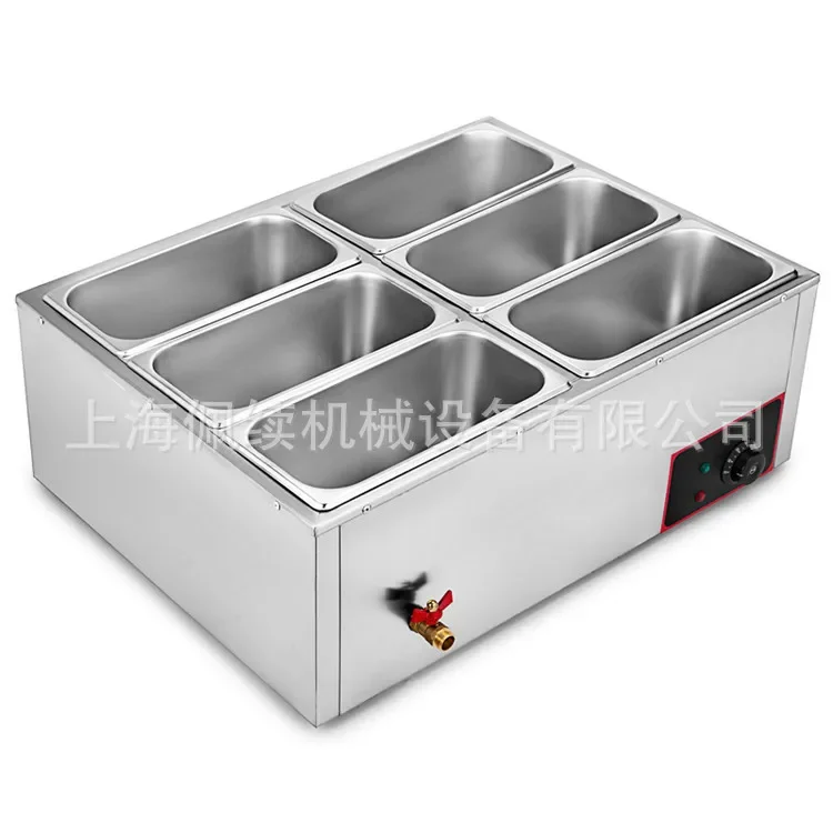 Six Grid Rice Selling Stage Fast Food IC Card POS Machine Hotel Bain Marie Electromechanical Thermal Thermal Soup Pot