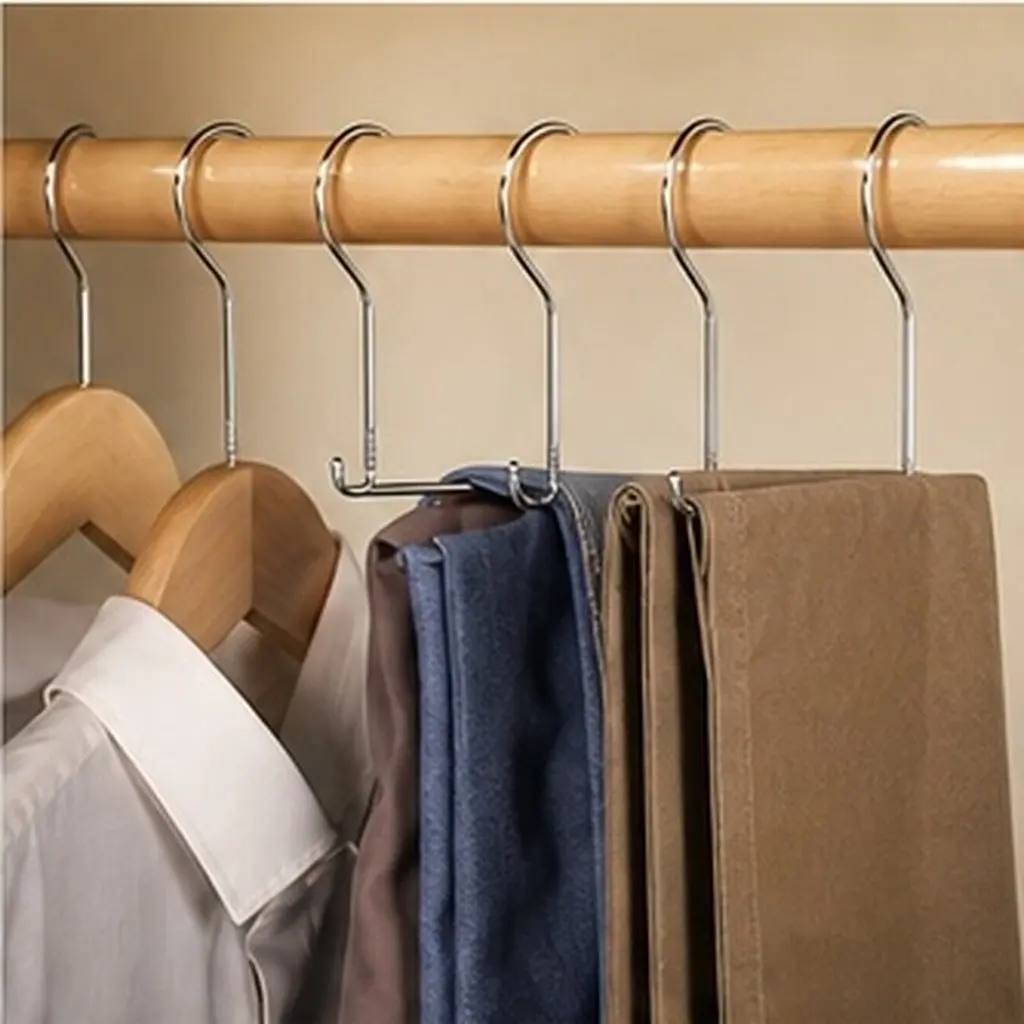 50pcs Heavy Duty Round Flat Iron Hanger Hooks for Pants, Shirts, Jackets – Clothing Organizer & Home Storage