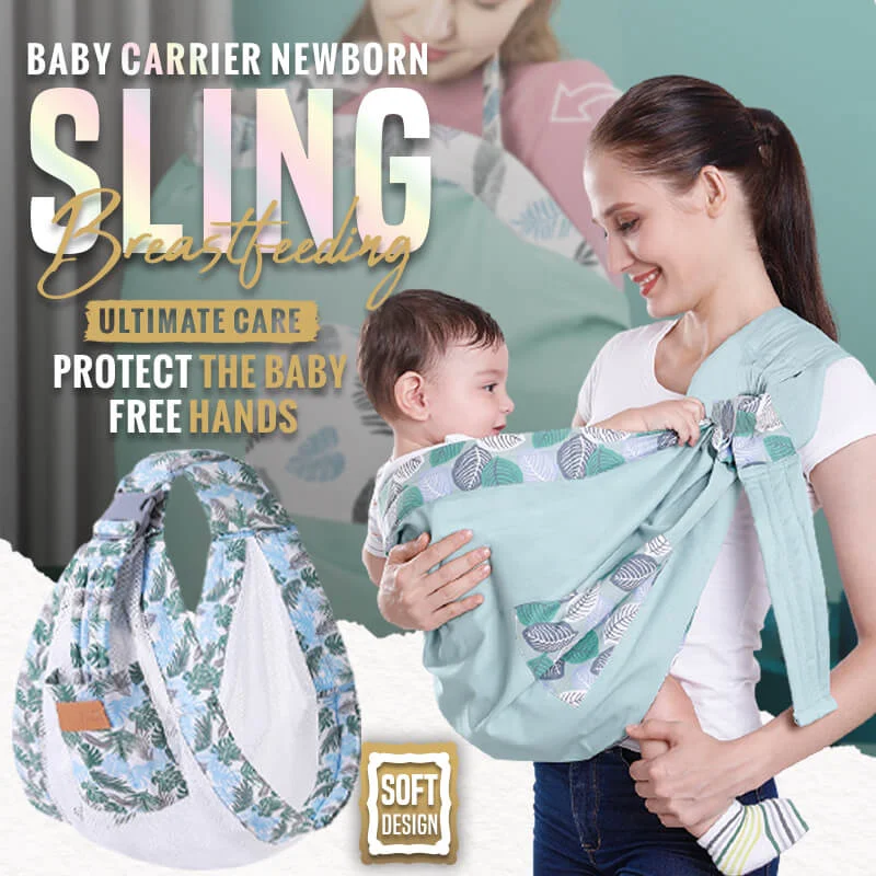 Baby Wrap Newborn Sling Dual Use Infant Nursing Cover Carrier Mesh Fabric Breastfeeding Carriers Up To 130 Lbs (0-36M)