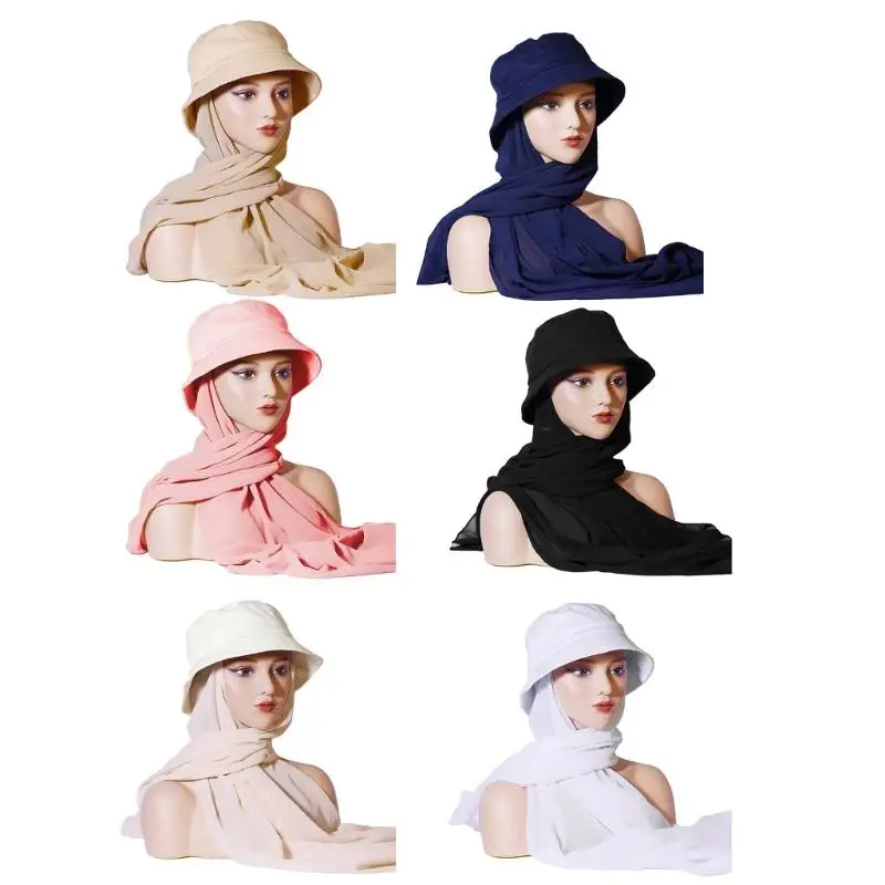 

31BB Classical Hijab Bucket Hat And Scarf Set For Women Perfect For Outdoor Activity