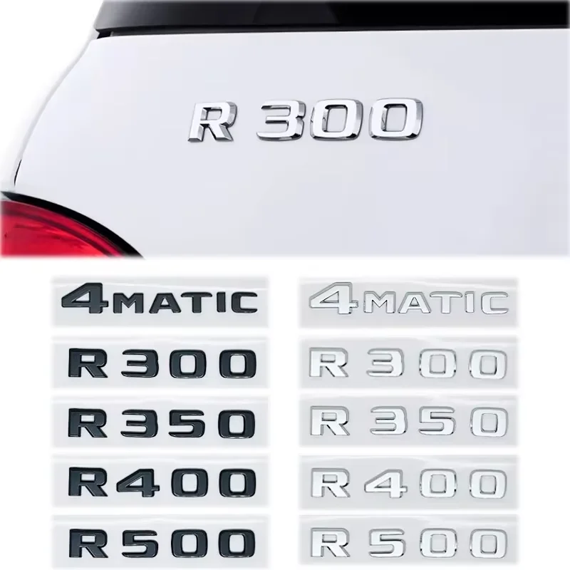 3D Car Trunk Letters Logo Emblem Badge Decals Sticker For Mercedes Benz R Class R300 R320 R350 R400 R500 R63 W251 Accessories