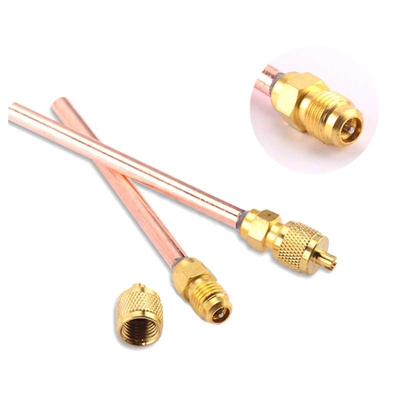 5PCS Gold Wall Thickness 0.65Mm Air Conditioning Refrigerator Filling Valve Maintenance Valve