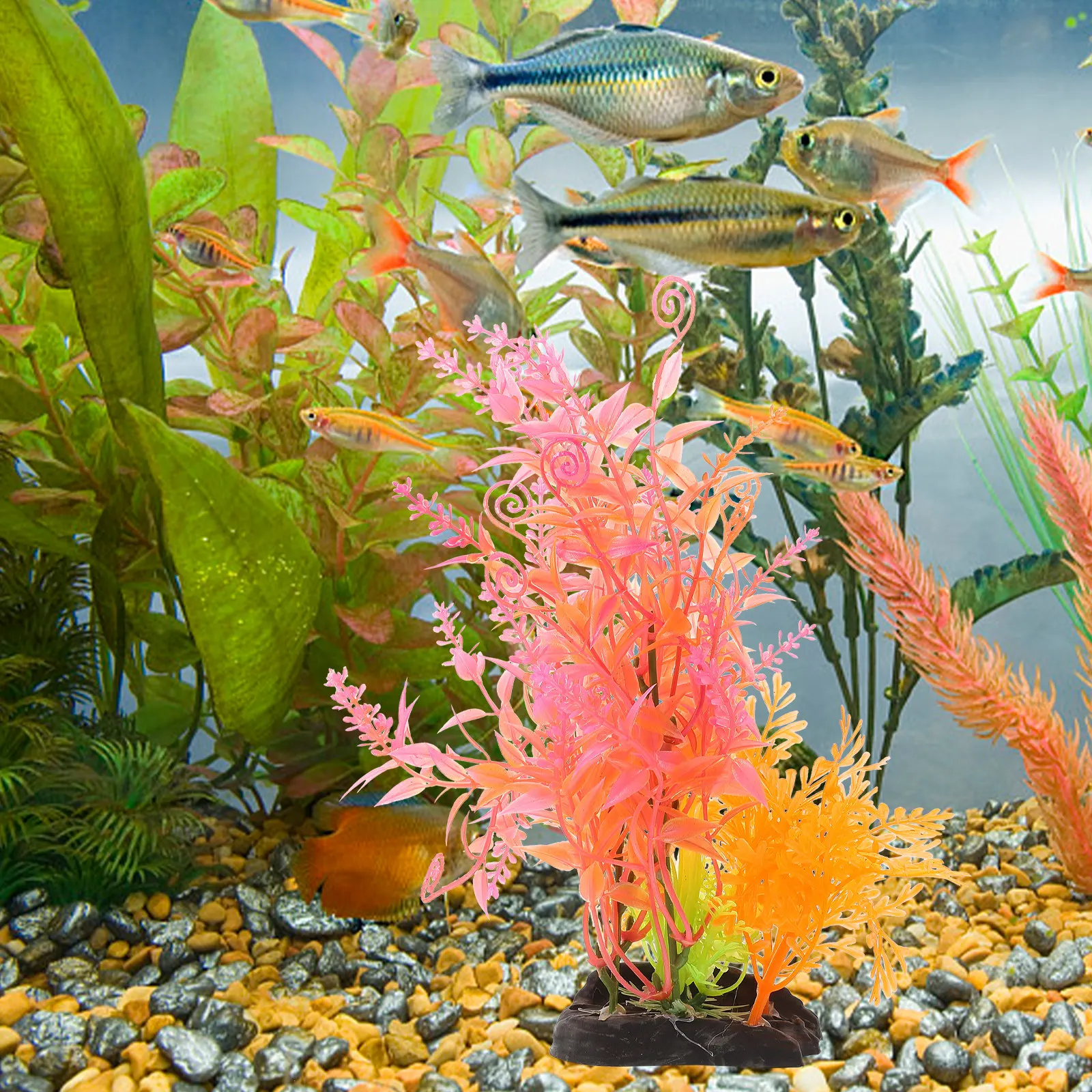 

Plastic Aquarium Plants Realistic Modeling Fish Tank Decor Durable Safe Water Use Thick Bottom Small Decorations Aquatic