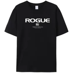 Men's T-shirt Quality Brand Cotton T Shirt Breathable Stylish Rogue Fitness Shirt Oversized Hip Hop Men Tees Casual Women Tops