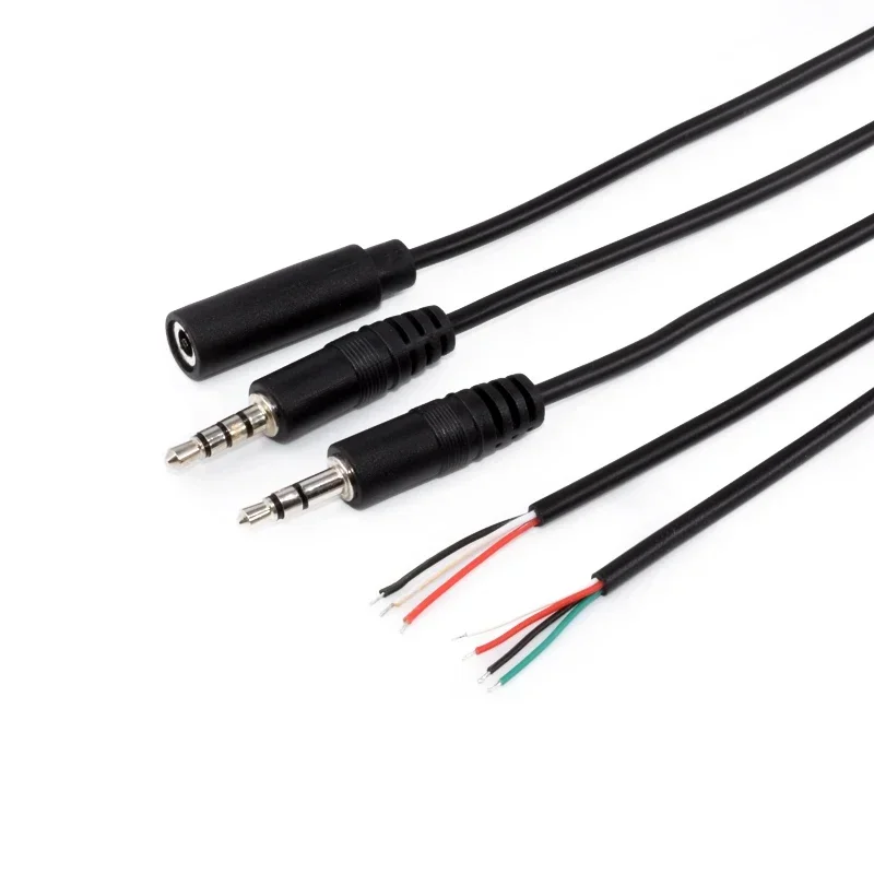 

3.5mm Male Female Mono/Stereo Audio Connector 3/4 Pole 3.5mm Plug Jack Audio Headphone AUX Extension Wire DIY Repair 30CM