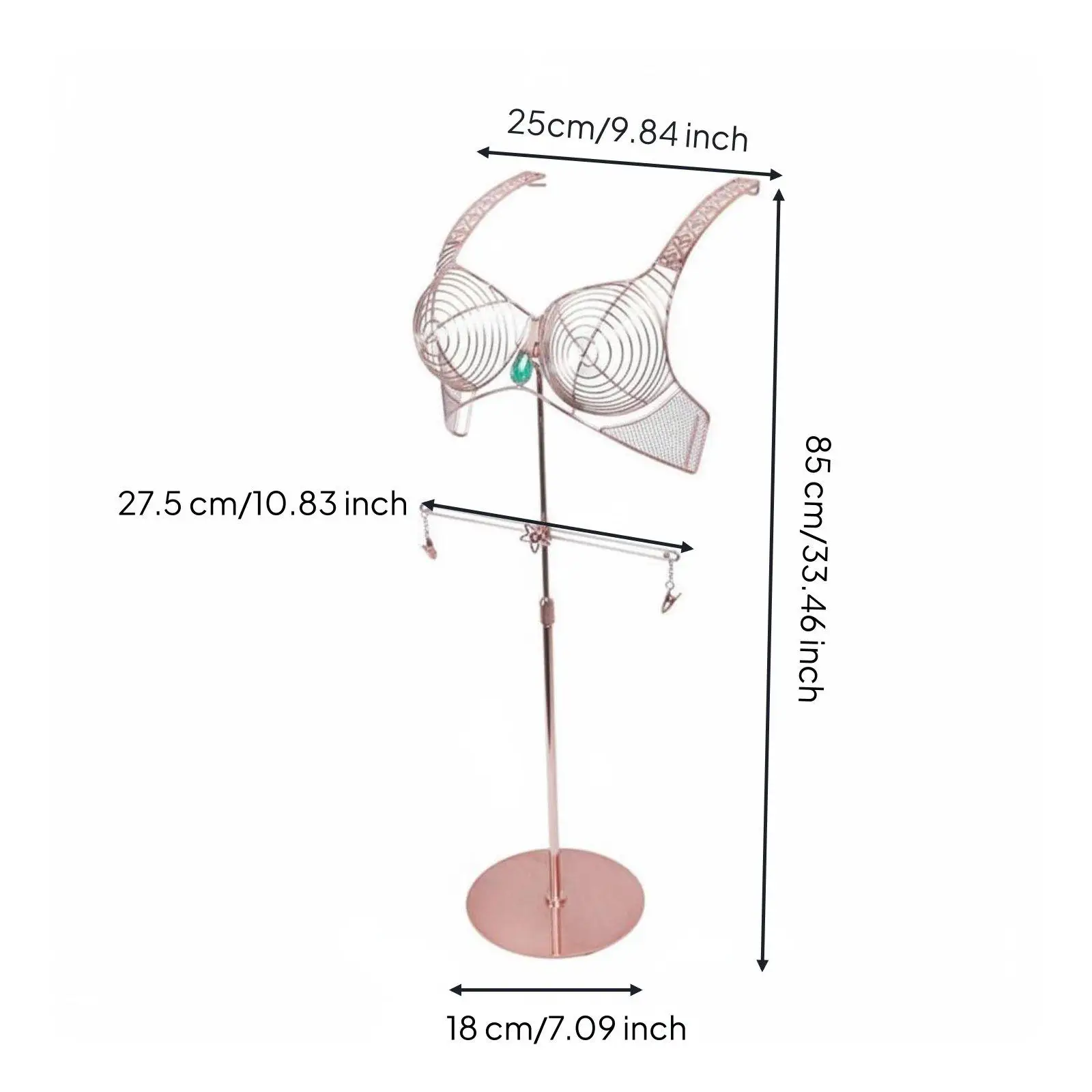 Underwear Display Stand Metal Wire Frame Bra Display Rack Floor Standing Underwear Rack for Retailers, Shop Window, Boutique
