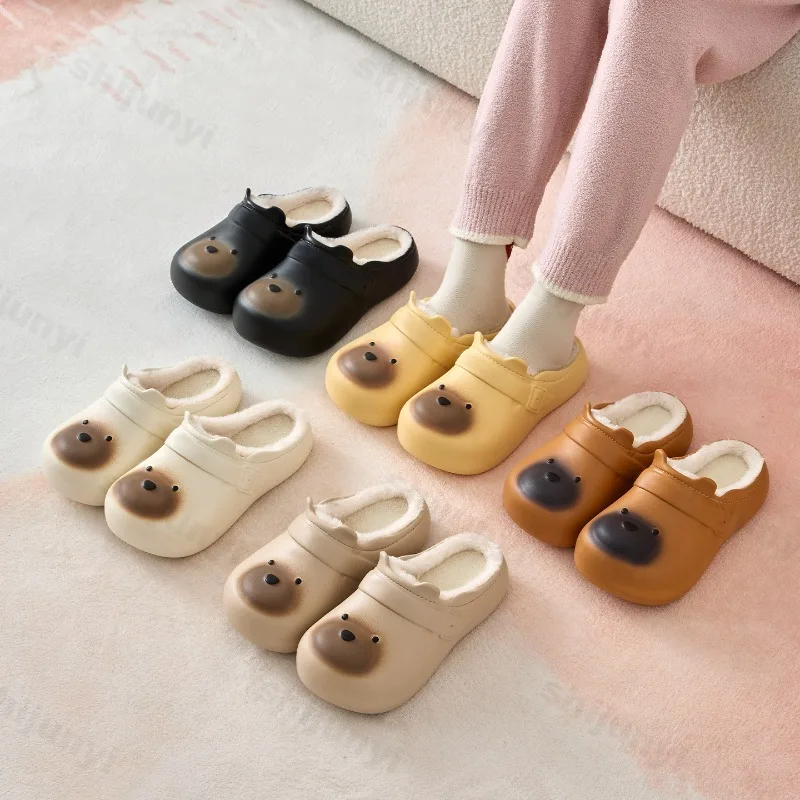 

Couple's Cotton Slippers Winter New Women's Indoor Non Slip Cute Home Shoes Warm Lightweight Soft Sole Comfort Men's Plush Shoes