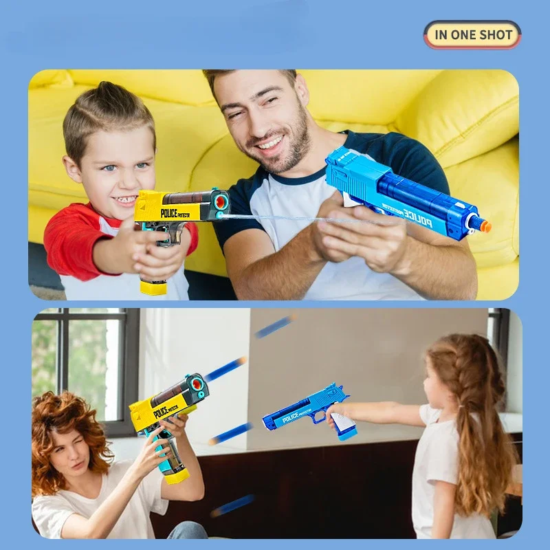 Zachte Kogels Waterpistool Woestijn Dual Mode Eagle Revolver Zomer Strand Speelgoed Stress Reliëf Handmatige Schuimwerper Buitenspel Kid Cadeau