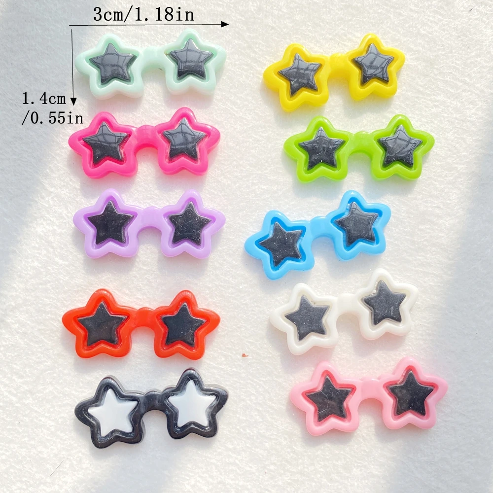 20PCS Resin Colorful Cartoon Star With Small Eyes Flat back Stone Scrapbook DIY Home Decor Jewellery Accessories Crafts