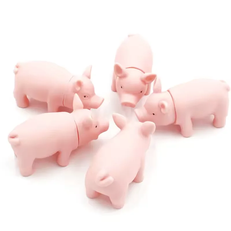 

1Pc Rubber Pig Chew Puppy Toy Squeaker Squeaky Play Sound Interactive Simulation Model Pig Dog Cat Sound Toys Pet Accessories