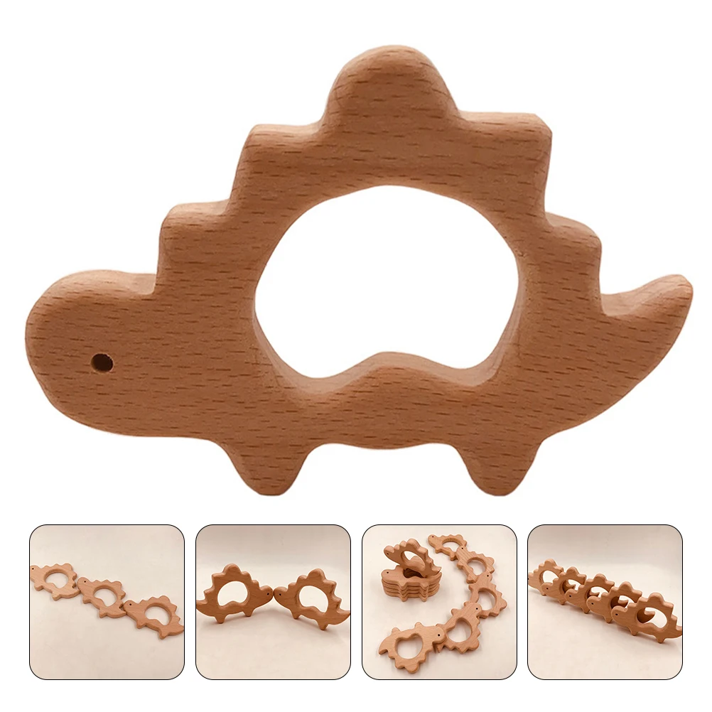 

3pcs Baby Molar Rod Cartoon Beech Teether Durable For Newborns Diy Pacifier Chain Animal-Shaped Baby Teething