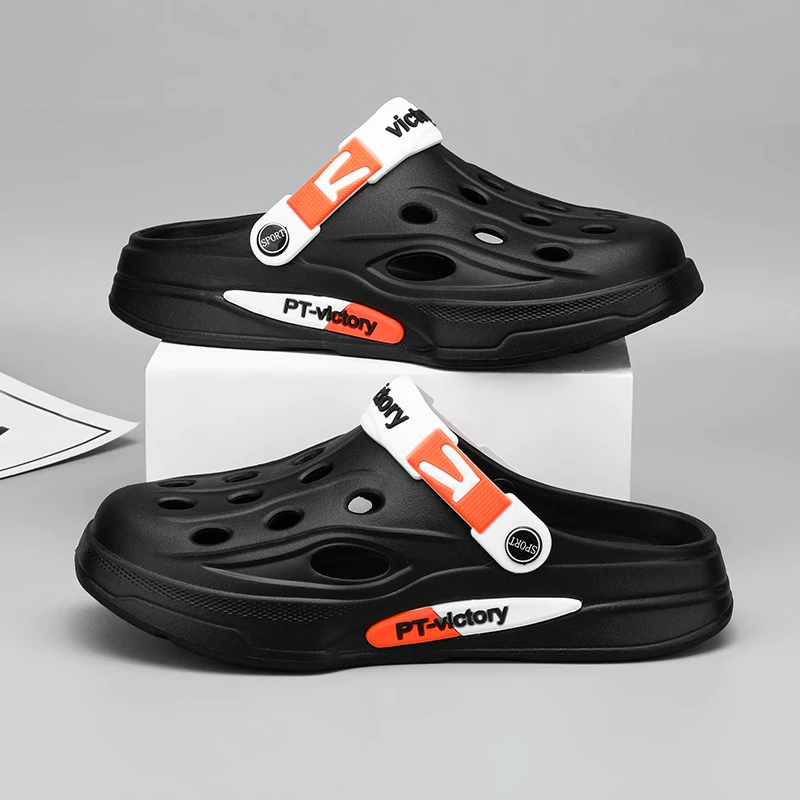 

Beach Shoes Men's Summer Ligtweight EVA Trend Home Sandals Clogs Shoes Men Baotou Slippers Outdoor Students Comfortable Sandals