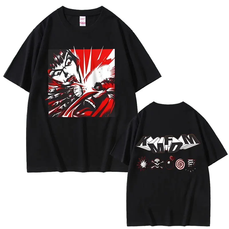 

Летняя мужская и женская повседневная хлопковая футболка в стиле ретро, готический панк, уличная одежда, рок-группа Kmfdm Tour 97, футболка с принтом