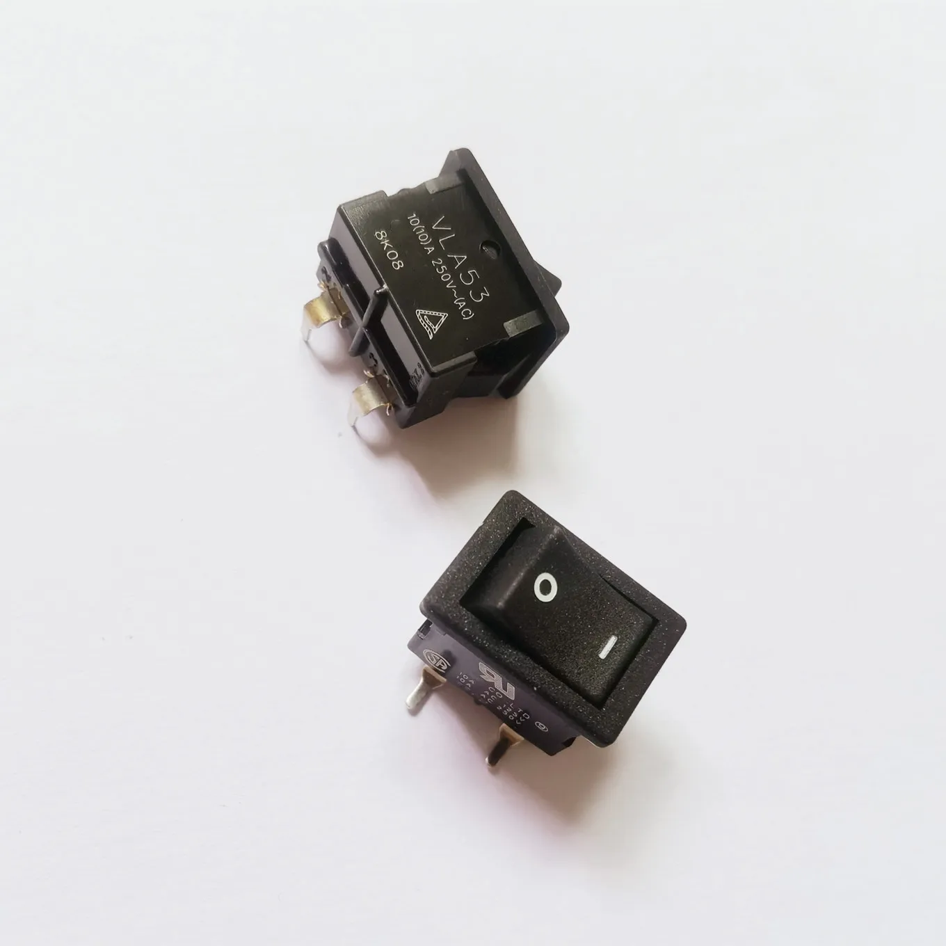 Original new 100% rocker switch VLA53 10A 250V 2pin 2gear bending foot silver contact