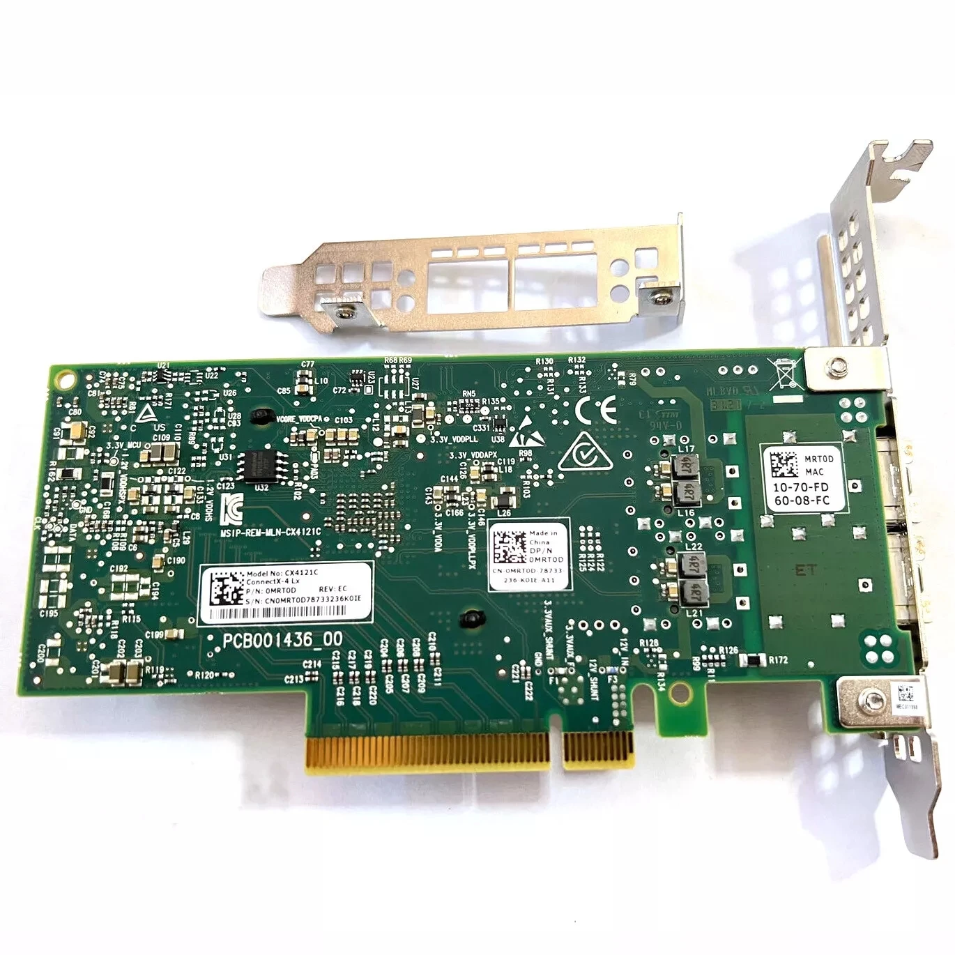 Imagem -02 - Adaptador de Rede Sfp de Porta Dupla Conector Dell Mrt0d 20njd Mellanox x4 Cx4121c 25gbps