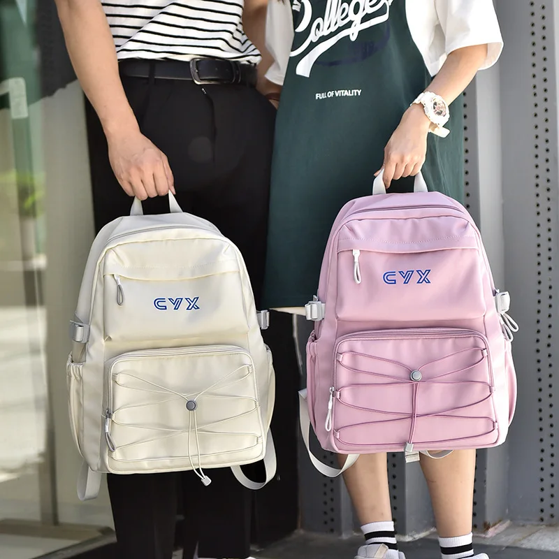 New Female Fashion Men High Capacity Waterproof College Backpack Trendy Women Laptop School Bags Cute Girl Travel Book Bag Cool