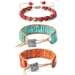 Colorful Emperor Stone Weave Bracelets for Women Men Charm Adjustable Handmade Wristband Bracelet Yoga Healing Rope Jewelry Gift