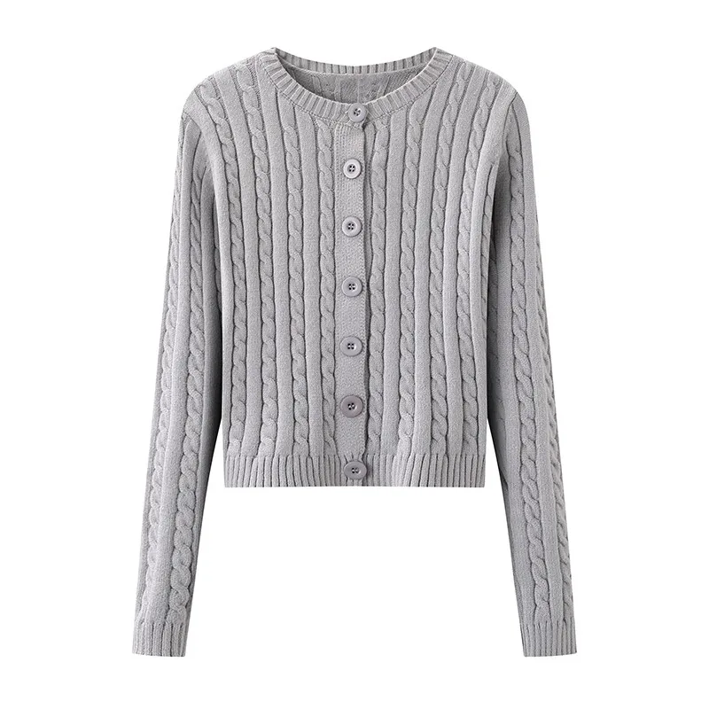 Sweet Women Soft Cotton O Neck Knitted Cardigan 2022 Spring-autumn Fashion Ladies England Style Sweater Female Solid Color Coat