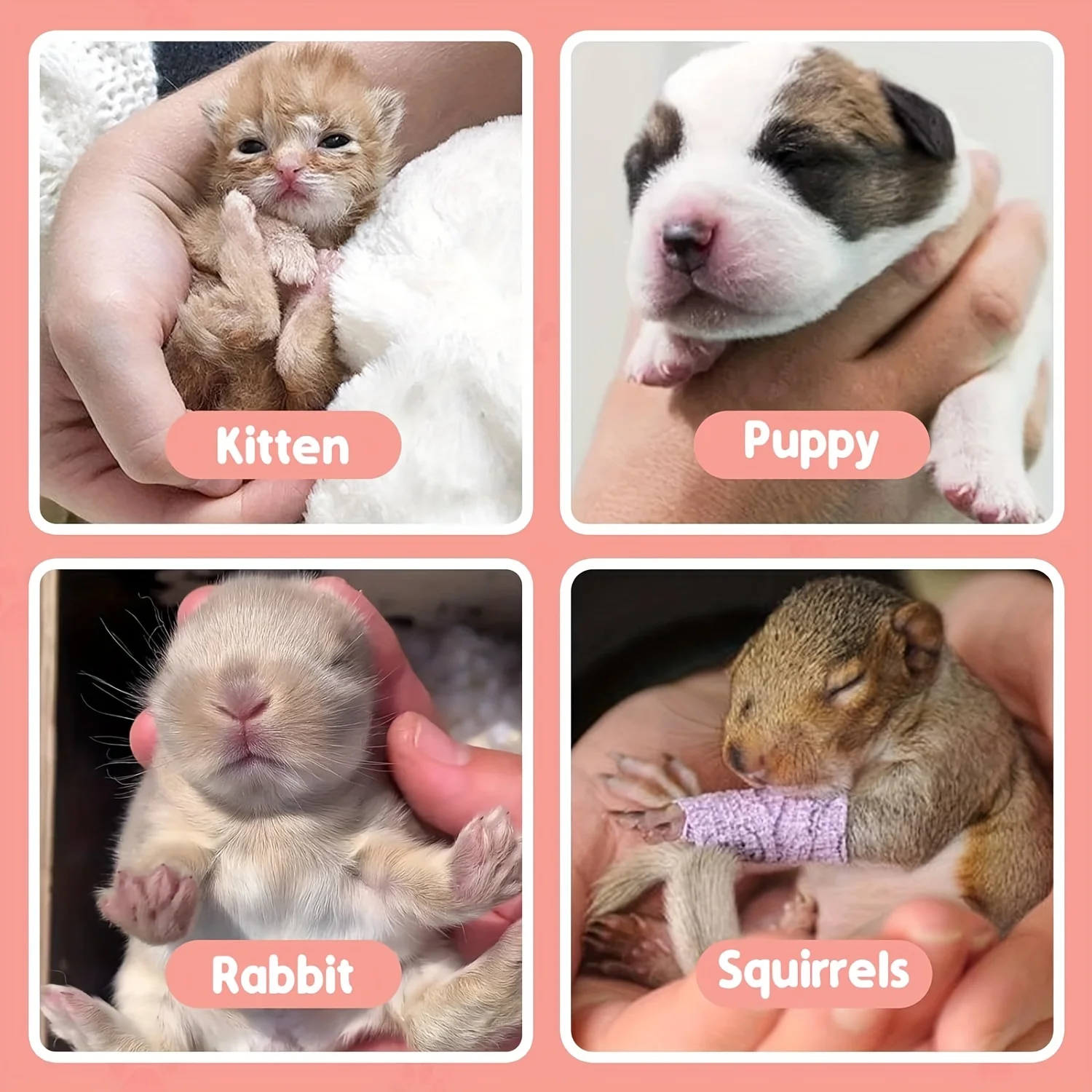 7 Packs of Pet Feeding Nipple for Kitten and Puppy Silicone Feeding Pacifier for Pets - Includes One 10ml Syringe
