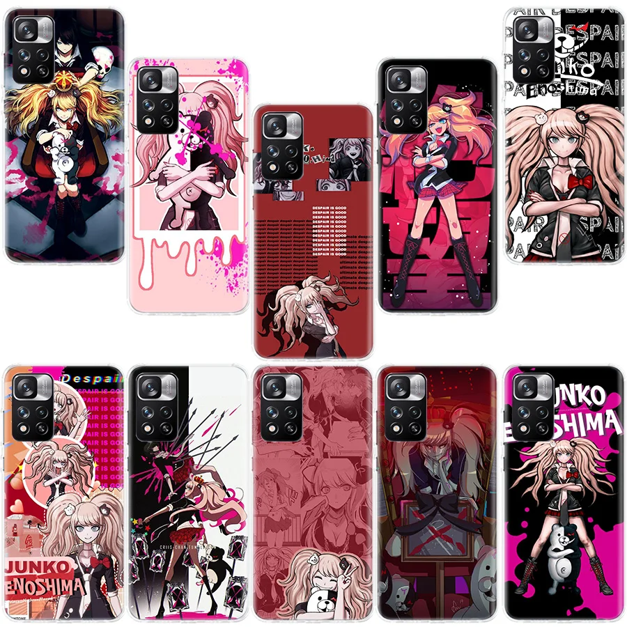 Anime DANGANRONPA Junko enoshima Phone Case For Xiaomi Redmi Note 13 Pro Plus 5G Capa 12 12C 9 9T 9C 10 10C 8 7 6 10A 9A K70 K60