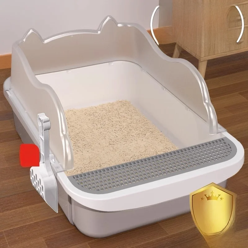 

Большой утолщенный полузакрытый лоток для кошек с защитой от разбрызгивания, туалет для котят, товары для дома, новая модель, лоток для наполнителя