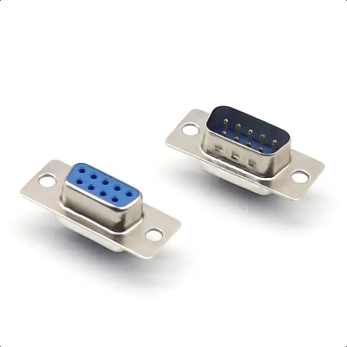 【10-2PCS】RS232 serial port connector DB9 male and female socket/Plug connector 9pin copper RS232 COM socket adapter