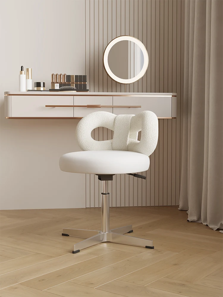 

Light Luxury Nordic Furniture Cashmere Makeup Chair Living Room Furniture Coffee Chair Creative Liftable Rotation Bedroom Chairs