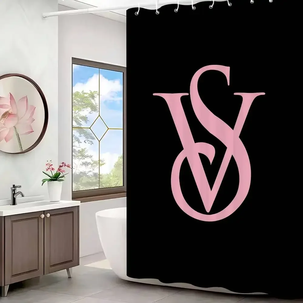 ستارة دش بيضاء V-Victorias-Fashion-S-Secret، ستارة دش مزخرفة للحمام، ستارة دش مقاومة للماء مع خطافات #3