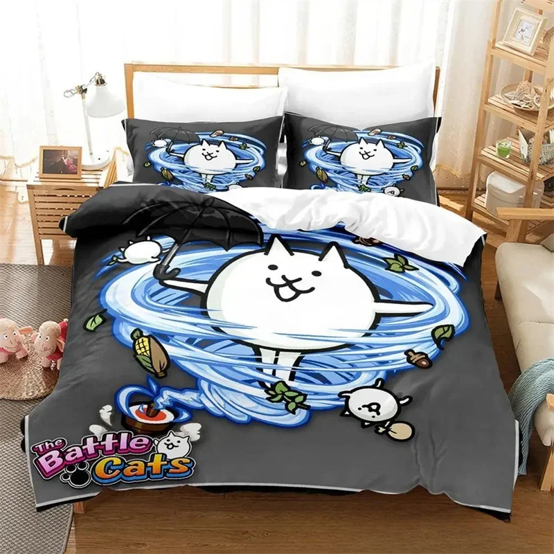 Fashion 3D Print Game The Battle Cats Bedding Sets exquisite bed supplies set duvet cover bed comforter set luxury birthday gift