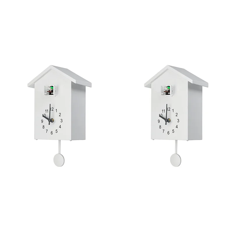 

【Hot Cake】2X Modern Bird Cuckoo Quartz Wall Clock Home Living Room Horologe Clocks Timer Home Decoration Gifts Hanging Watch A