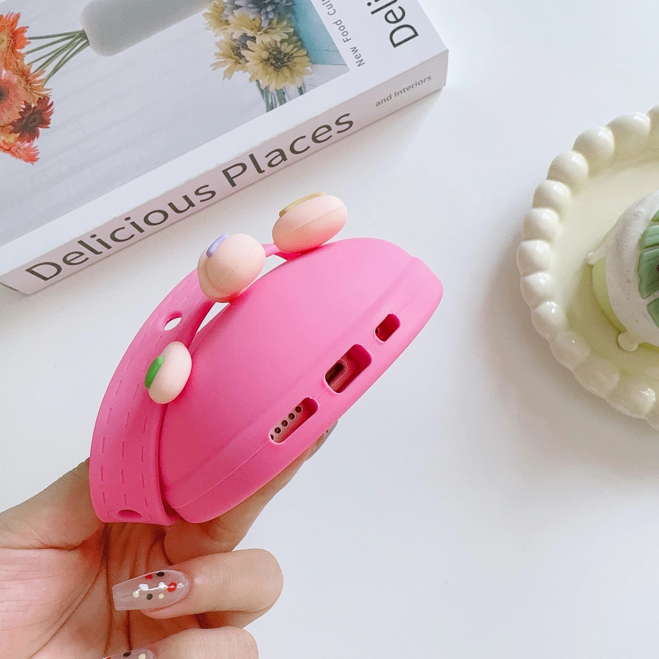 ثلاثية الأبعاد مضحك يتعرض أصابع أحذية الشاطئ جراب هاتف آيفون 11 12 13 14 15 16 برو ماكس شبشب صيفي لينة سيليكون غطاء مقاوم للصدمات