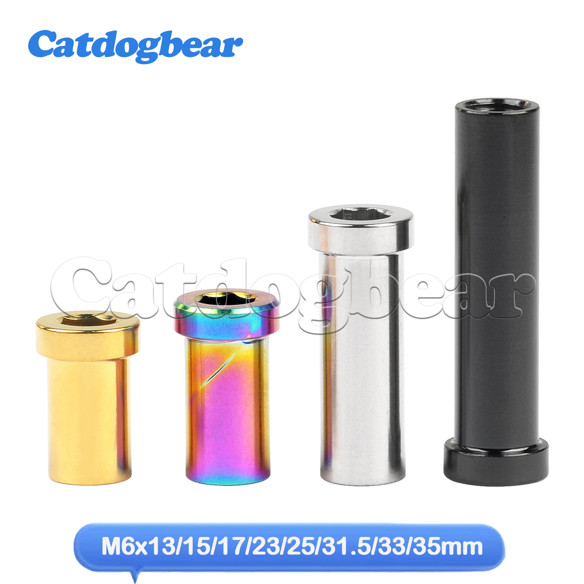 Catdogbear Titanium Ti Nut 13mm /15mm /17mm /23mm /25mm /31.5mm /33mm /35mm Recessed Bike Bicycle Brake Bolts Clamp Nut for MTB