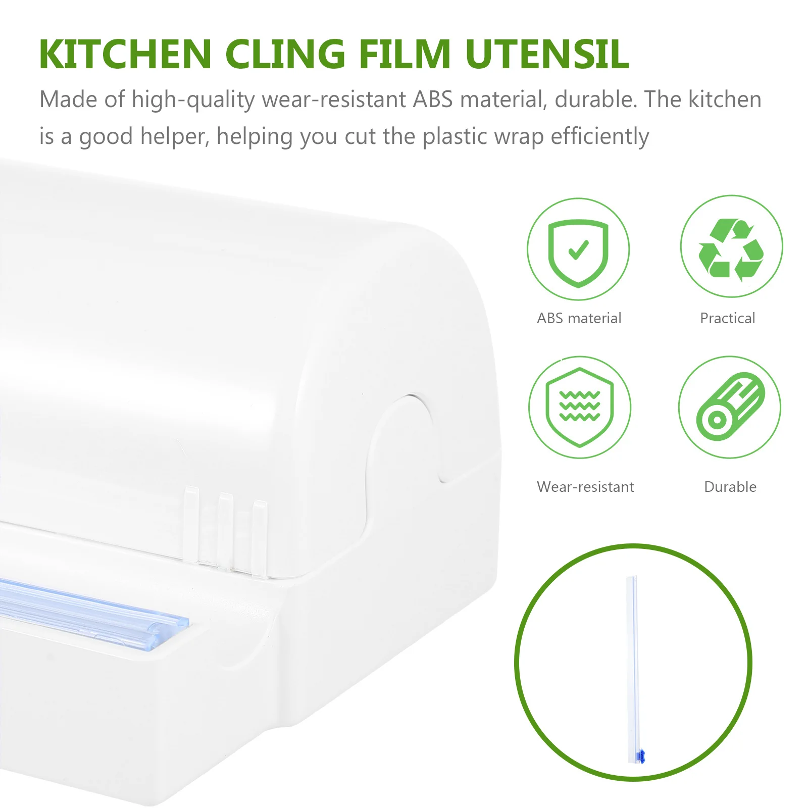 

2pcs Plastic Wrap Slide Cutter Cling Film Slicer For Kitchen Gadget Food Packing Film Cutter Wrap Dispenser Tool Office Binding