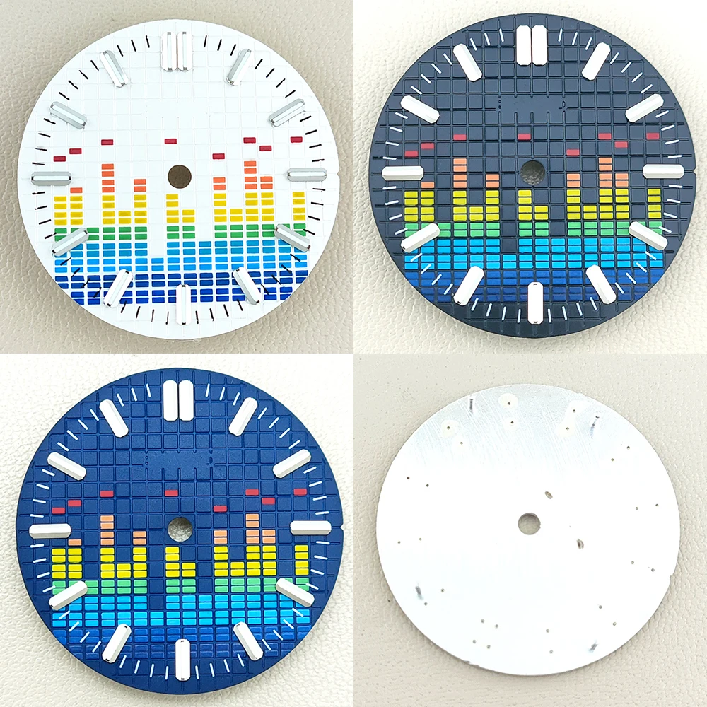 NH35 Dial 28.5mm Dial 6 colors Music dial Aseptic dial For NH35/Miyota8215 Movement Dial Watch Dial Green lumen Accessories