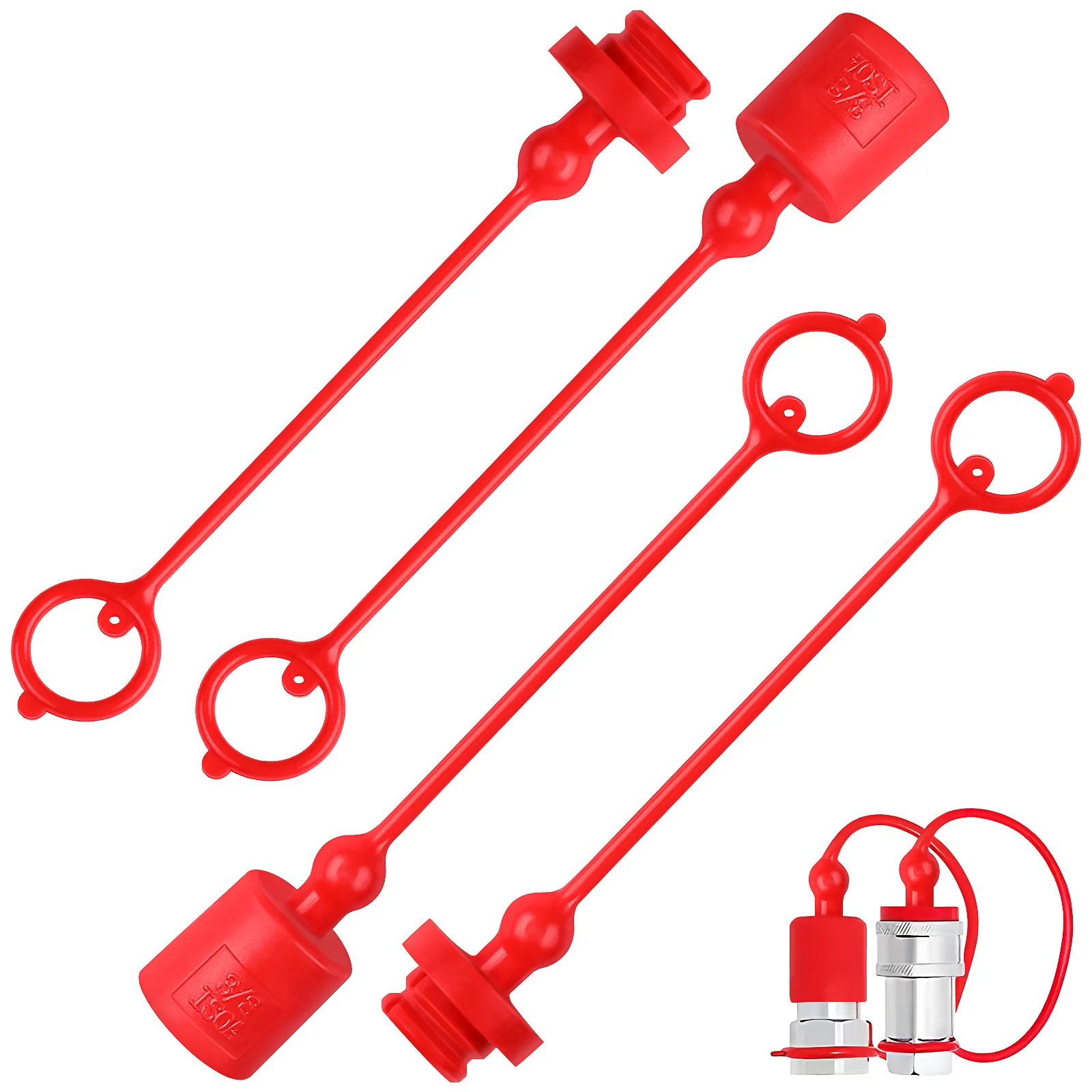 2 Sets Connector Dust Protection Cap Wire Propane Hydraulic Coupler Caps Hose Pipe Plug Adapter Quick Plastic Covers