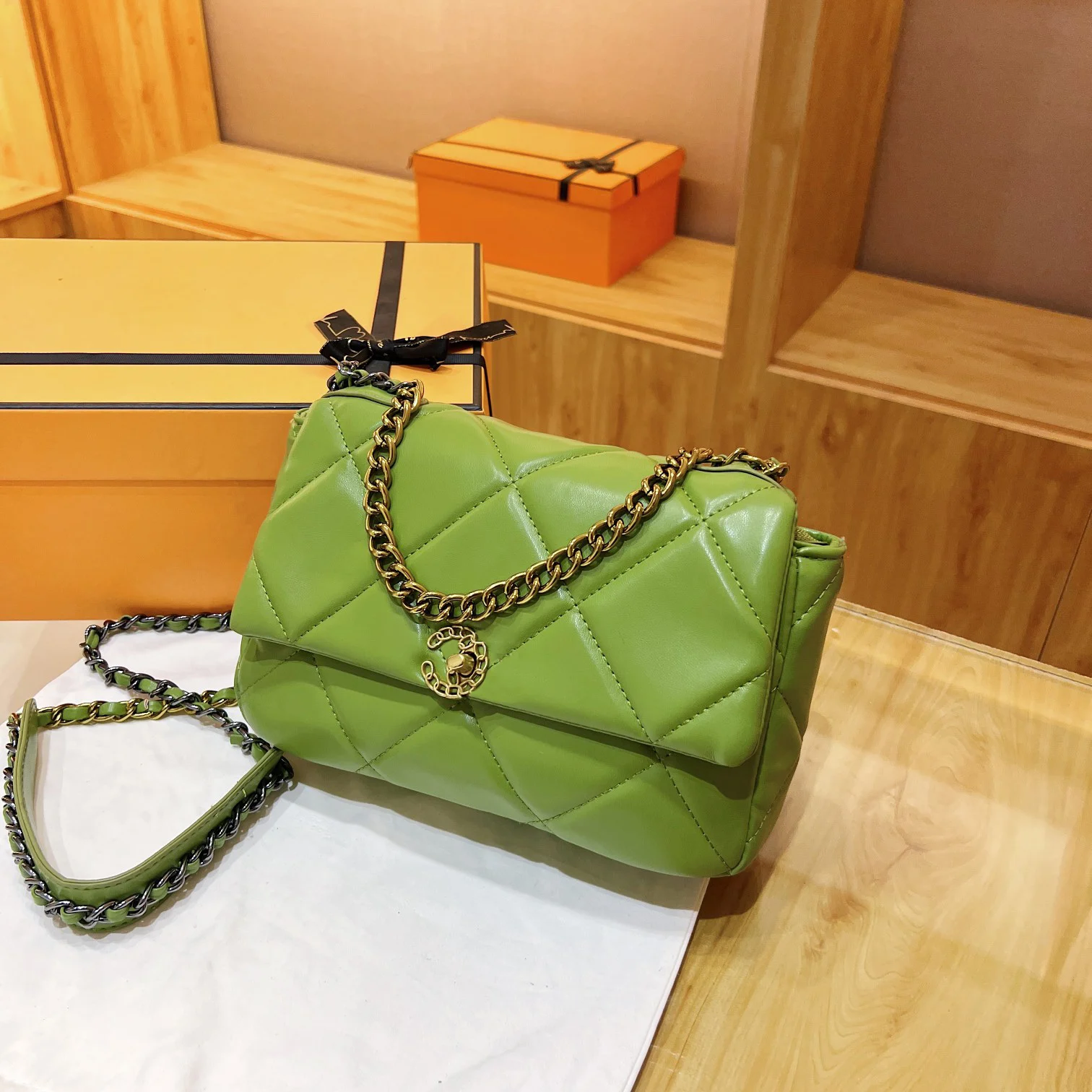 Casual Women\'s PU Shoulder Bag 2024 Fashion Trend Brand Small Square Bag Luxury Designer Handbag Fashion Messenger Bag Tofu Bag