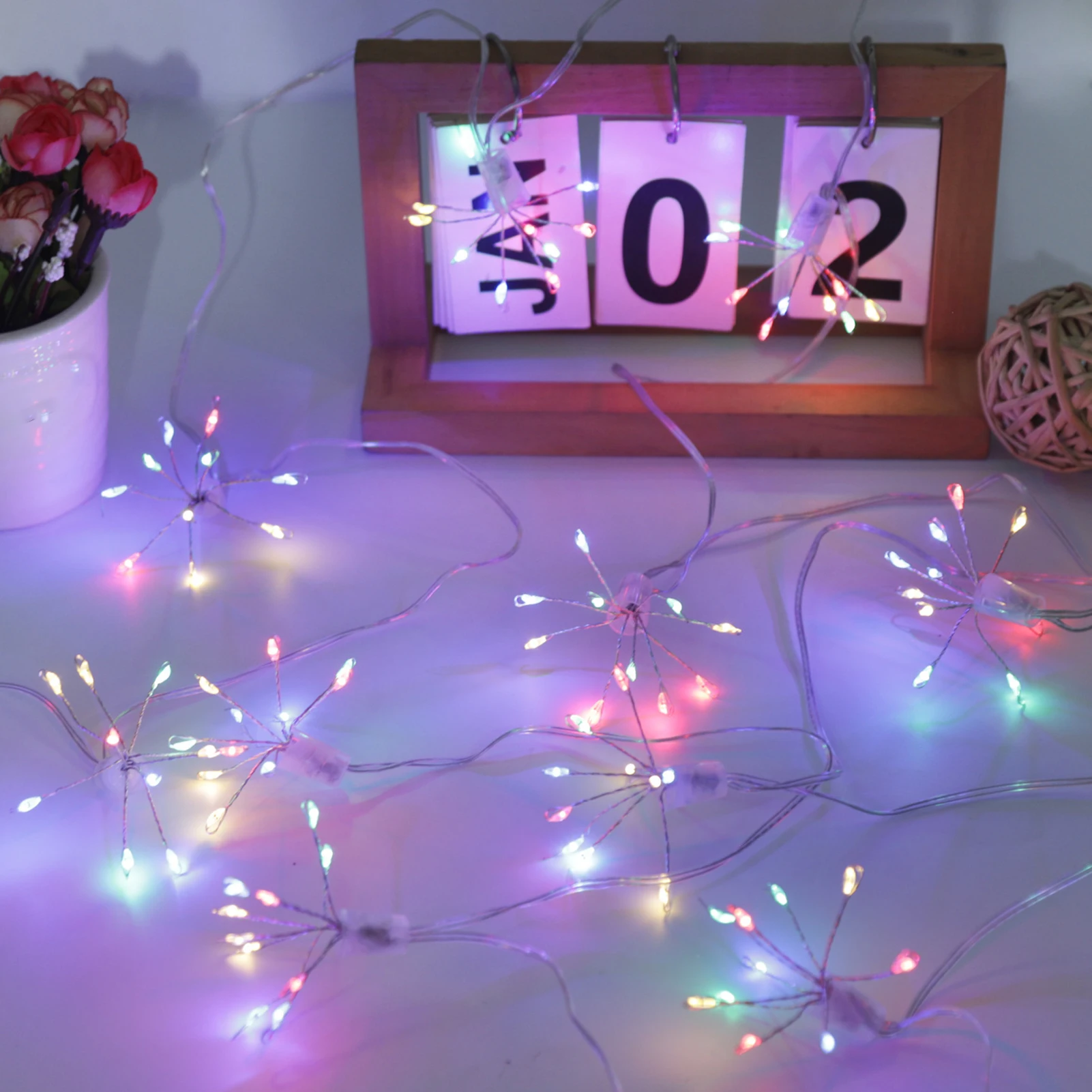 

Светодиодные гирлянды, гибкие гирлянды на медной проволоке, гирлянды с питанием от USB, пульт дистанционного управления, 8 режимов, 6 уровней яркости, таймер