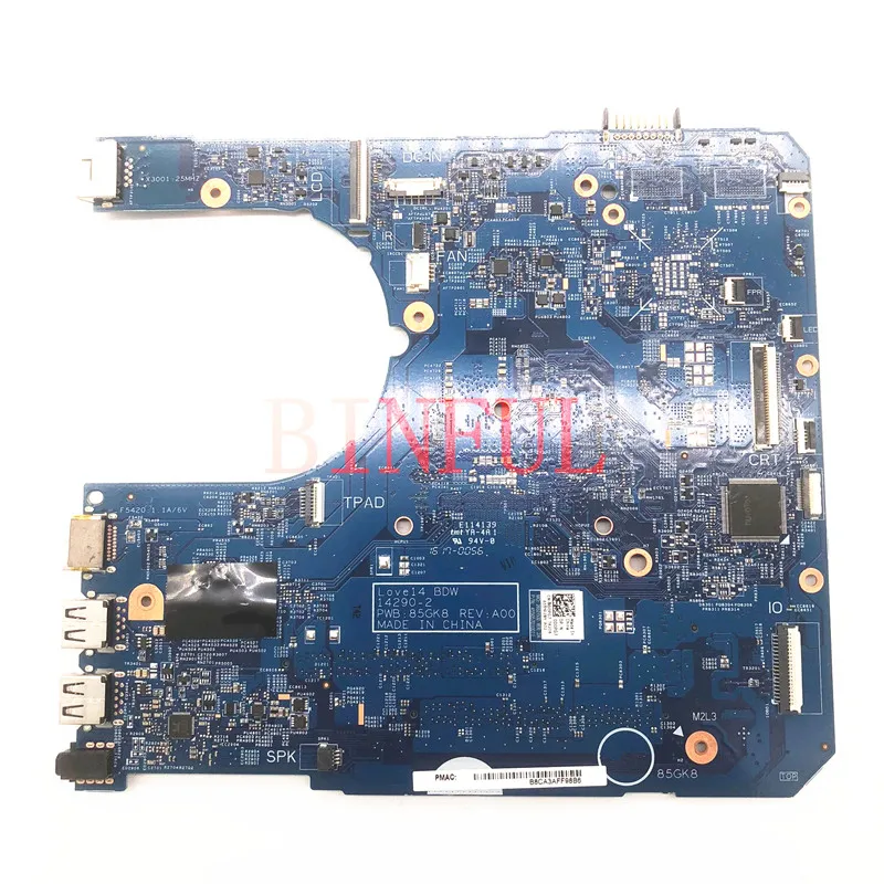 CN-0D0PG7 0D0PG7 D0PG7 Mainboard For Dell Latitude 3460 3560 Laptop Motherboard 14290-2 With SR23Y I5-5200U CPU 100% Full Tested