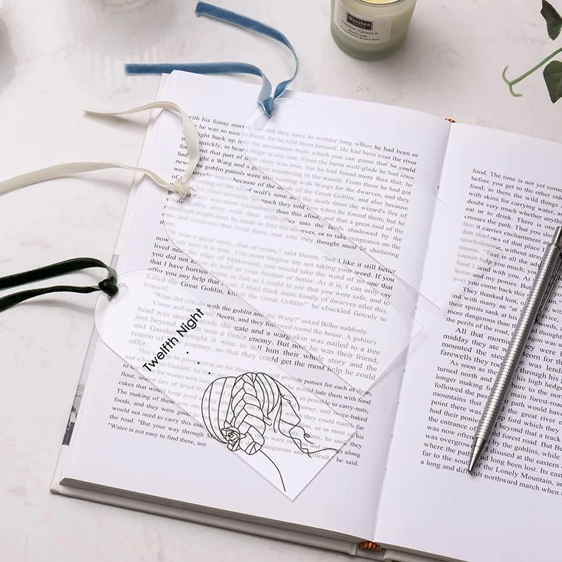 10pcs Transparent Blank Acrylic Bookmark Tag DIY Gift Luggage Tags Personalized Creative Book Plate15x5cm