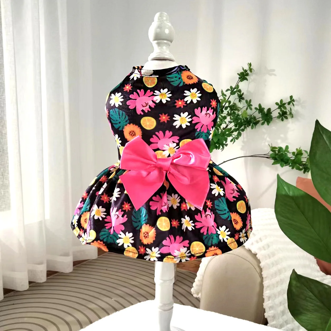 Pet Hawaiian style Supplies Dog Flower Princess Dress Kitty Teddy Pet Clothes Cute Dog Skirt Summer Dress Pet Hawaii Accessories