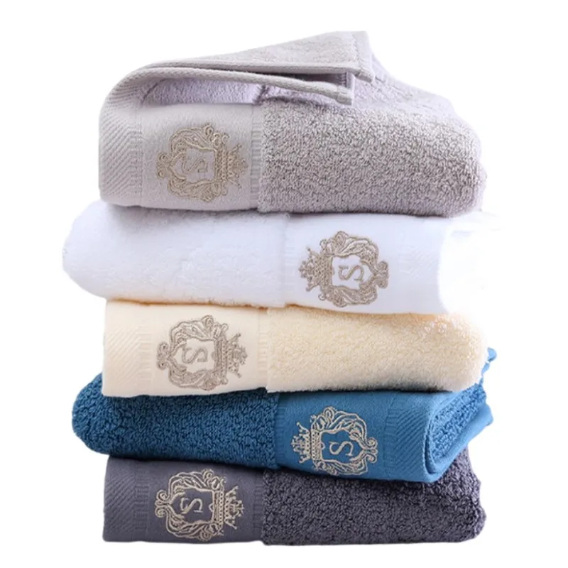 1/4/10pcs Embroidered Hotel Cotton Towel Set Bath Towels 34x74cm/70x140cm Skin & Hair Friendly Christmas Gift for Bathroom