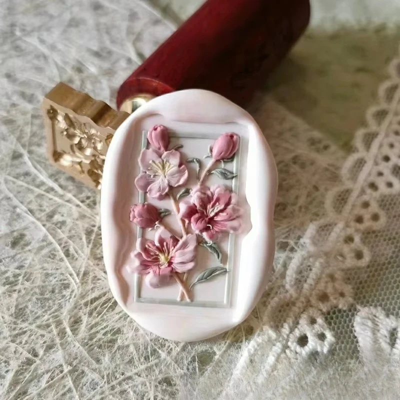 6 قطعة الشمع مختومة معدنية ختم رئيس تنقش زهرة ديكور ختم ختم أداة Diy بها بنفسك بطاقة دعوة الزفاف الديكور دون مقبض #5