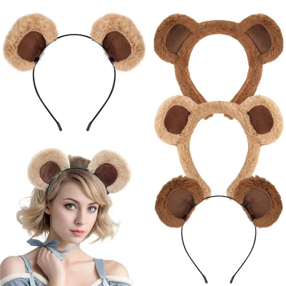 زي تأثيري آذان الدب البني غطاء الرأس آذان الحيوانات القطيفة الشعر هوب لا زلة لوليتا الوحش آذان أغطية الرأس الطرف إكسسوارات الشعر #5