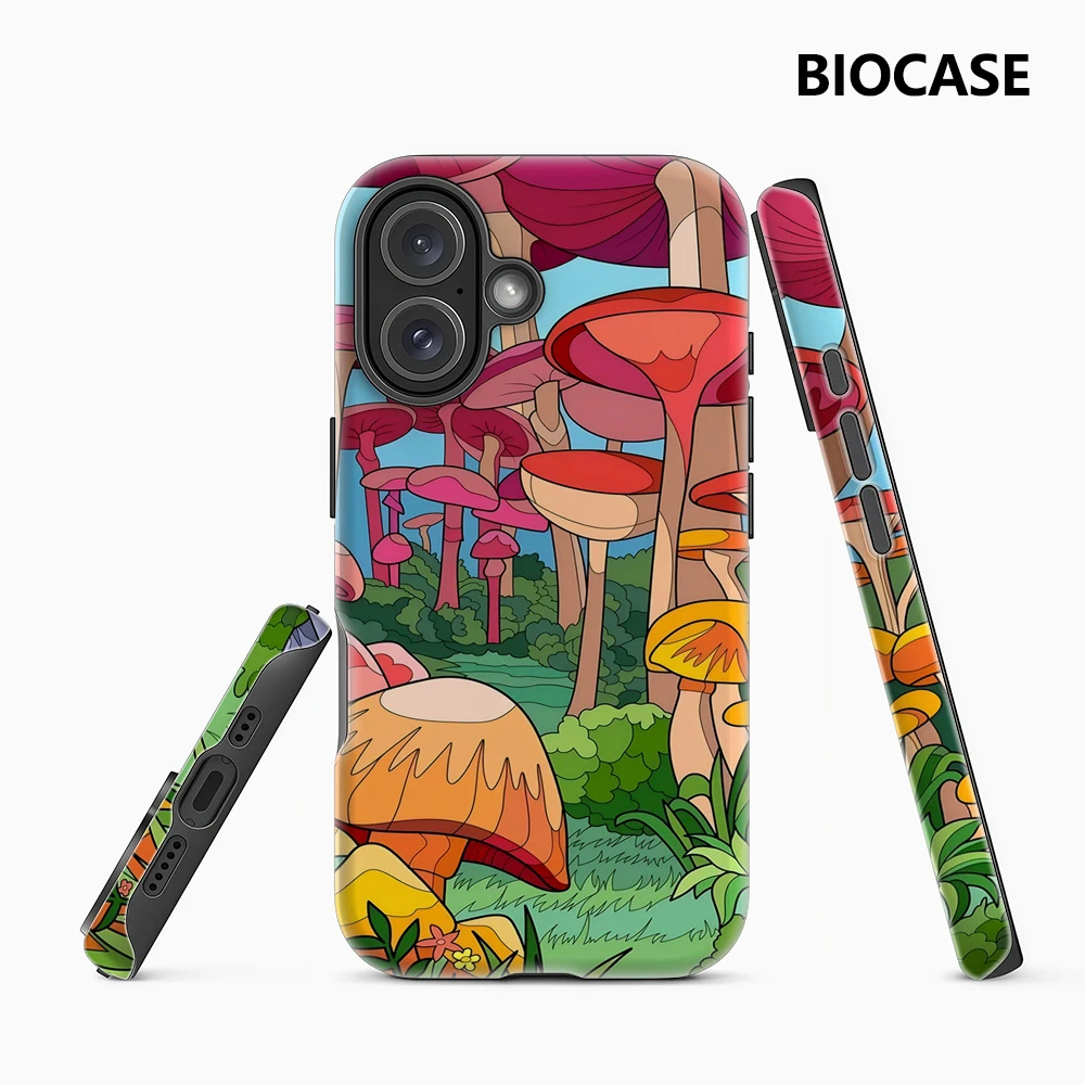 Bunter Pilzwald IPhone 17 Must-Haves Handyhülle für IPhone 17 16 15 14 13 12 11 Pro Max Plus Doppelschichtige Rückseite