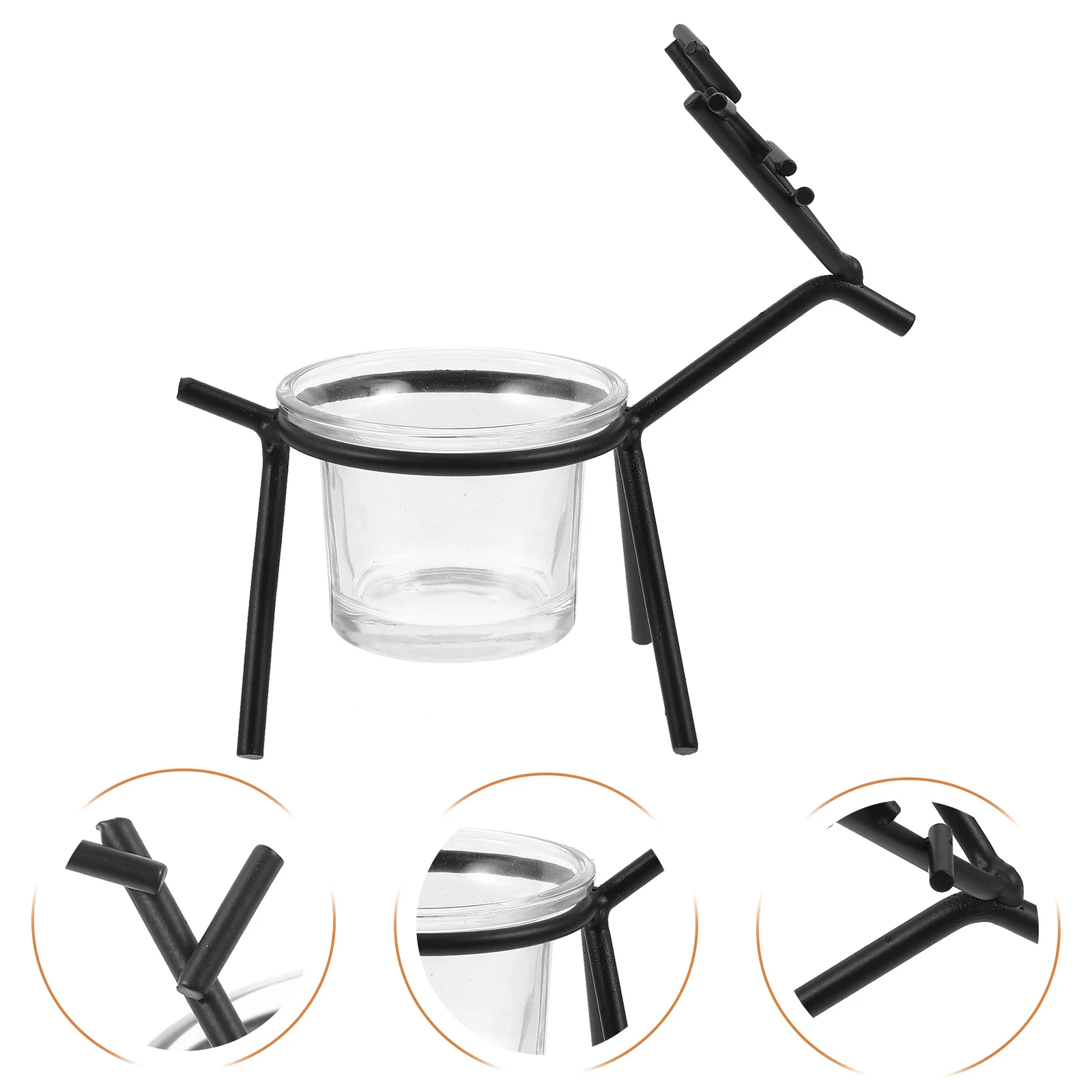 2 قطعة مجموعة حامل رأس الغزلان أنيق خمر نظرة قابلة لإعادة الاستخدام زخرفة المنزل لغرفة المعيشة غرفة نوم الزفاف ديكور الزجاج #2