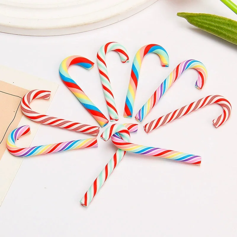 

10/30/50Pcs Mini Candy Cane Christmas Decoration Red White Resin Candy DIY Crafts Xmas Pendant Navidad Home Decor 2026 New Year