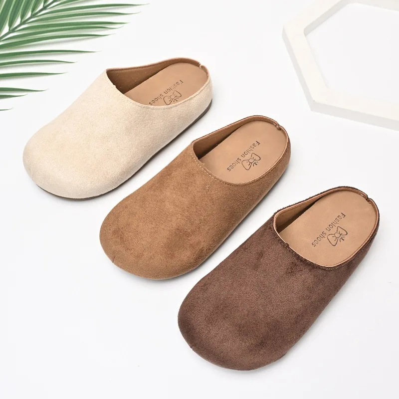 

Детские повседневные тапочки, удобная детская модная обувь в стиле ретро, британский стиль, новинка 2025, модные тапочки для мальчиков и девочек, мягкие мягкие тапочки с круглым носком