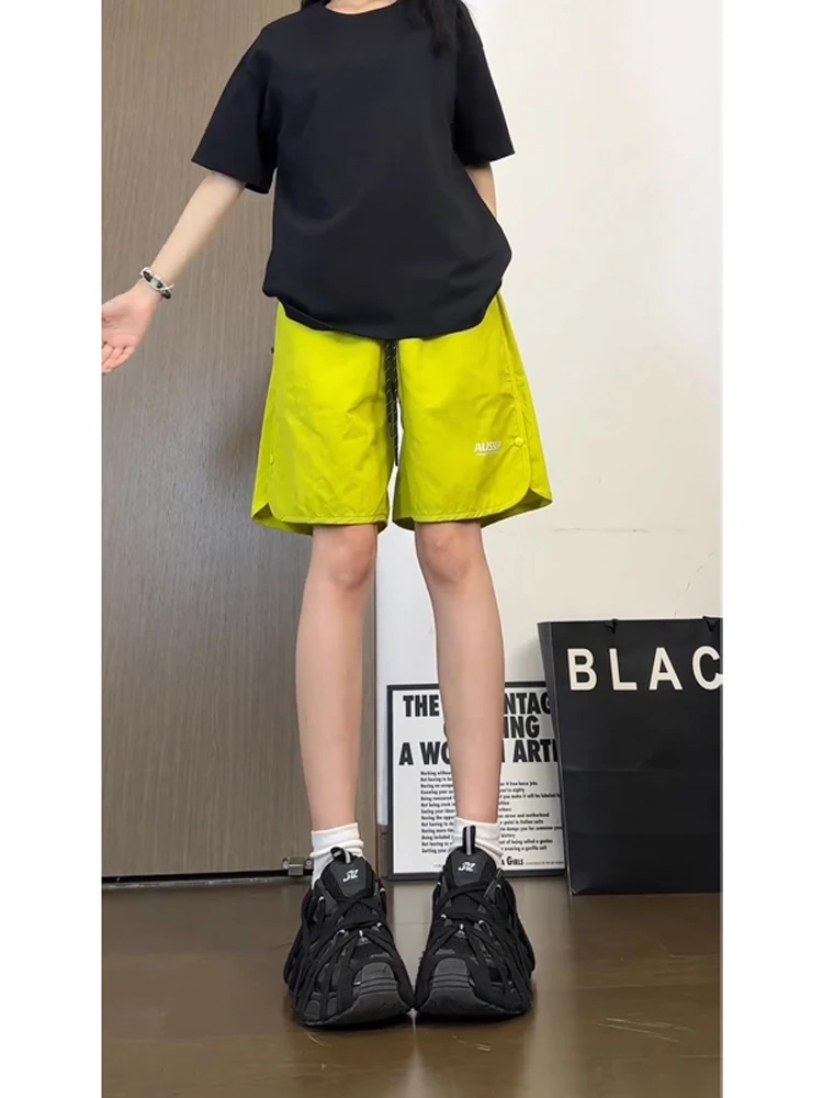 Qui Dry Ice Silk الرجال orts الصيف رقيقة الأمريكية كرة السلة الرياضية ركوب الدراجات الجري خمسة أرباع السراويل المتوسطة غير رسمية #1